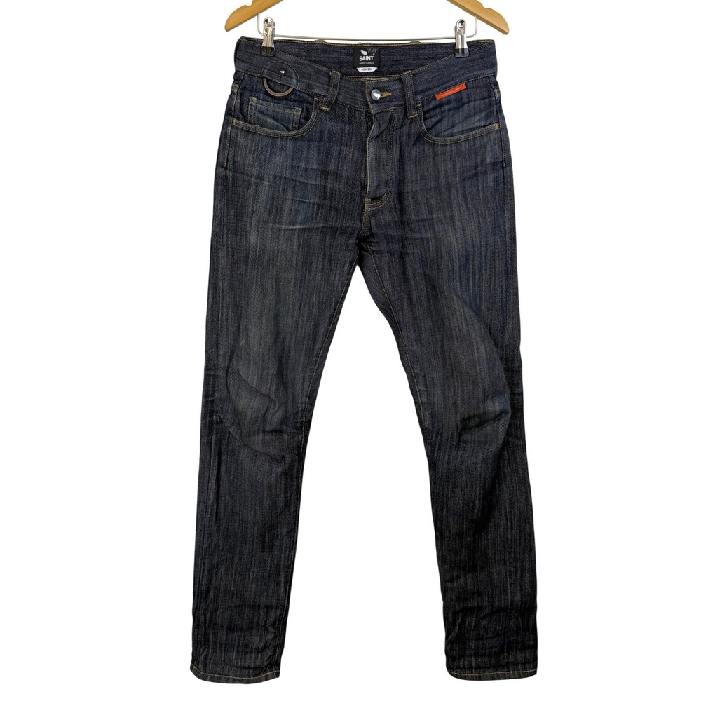 SAINT Motorcycle Denim Jeans Men 30x33 Dark Wash Straight Fit DYNEEMA REFLECTIVE